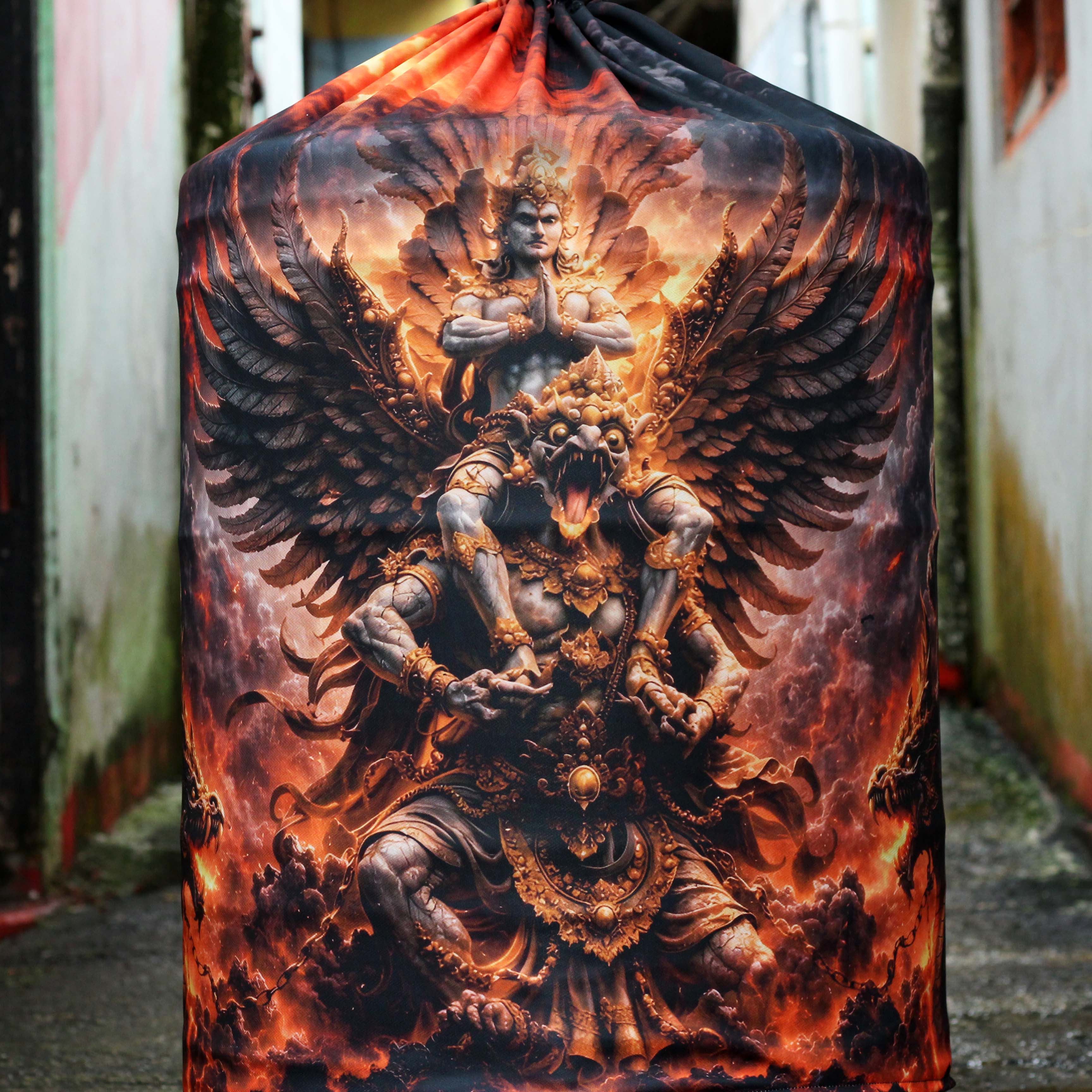 KERODONG SANGKAR MURAI BATU DM 58 FULL PRINTING DOUBLE LAYER MOTIF GARUDA WISNU KENCANA