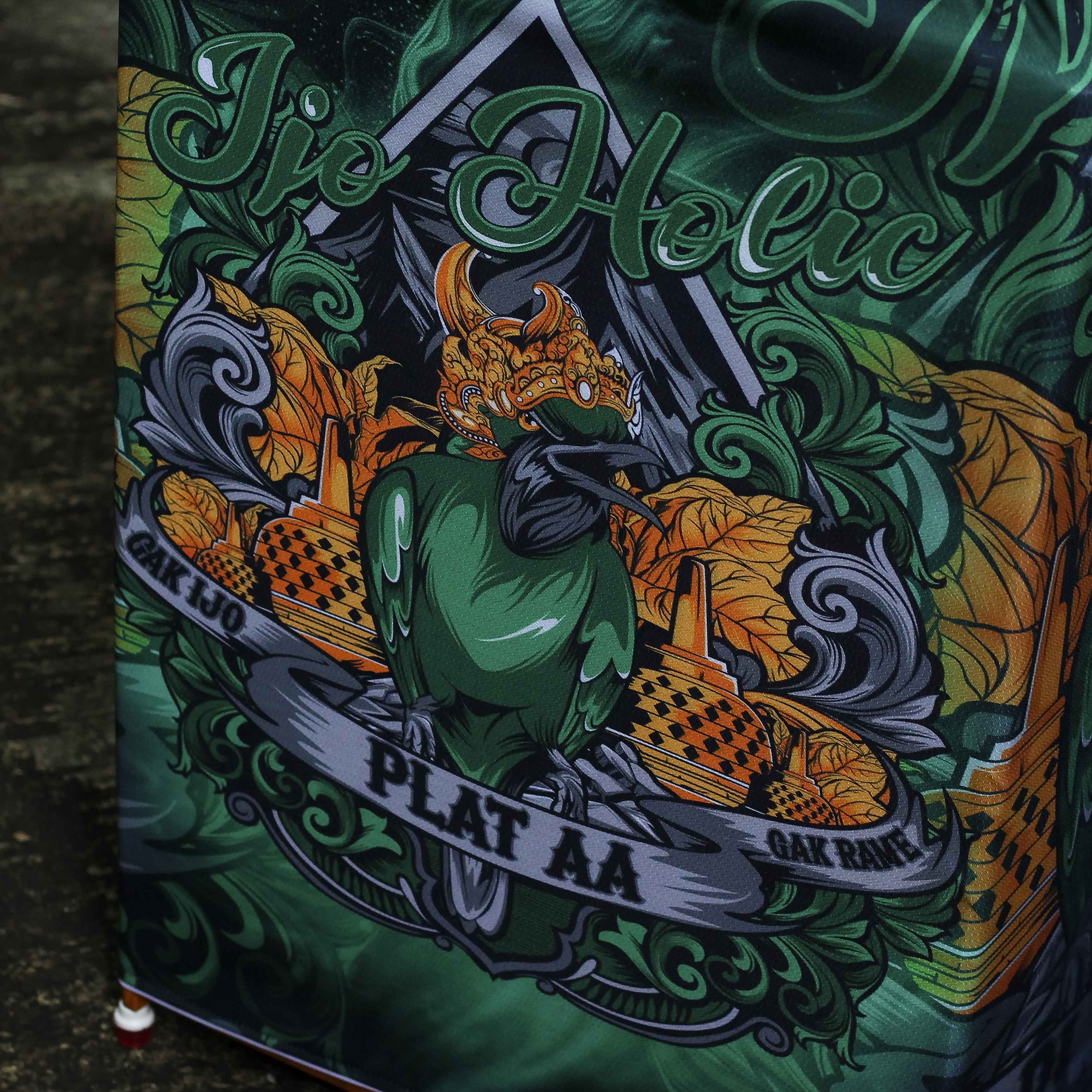 KERODONG FULL PRINTING CUCAK HIJAU SPECIAL IJO HOLIC PLAT AA DOUBLE LAYER UKURAN KRODONG KOTAK NO 2 BAHAN TEBAL