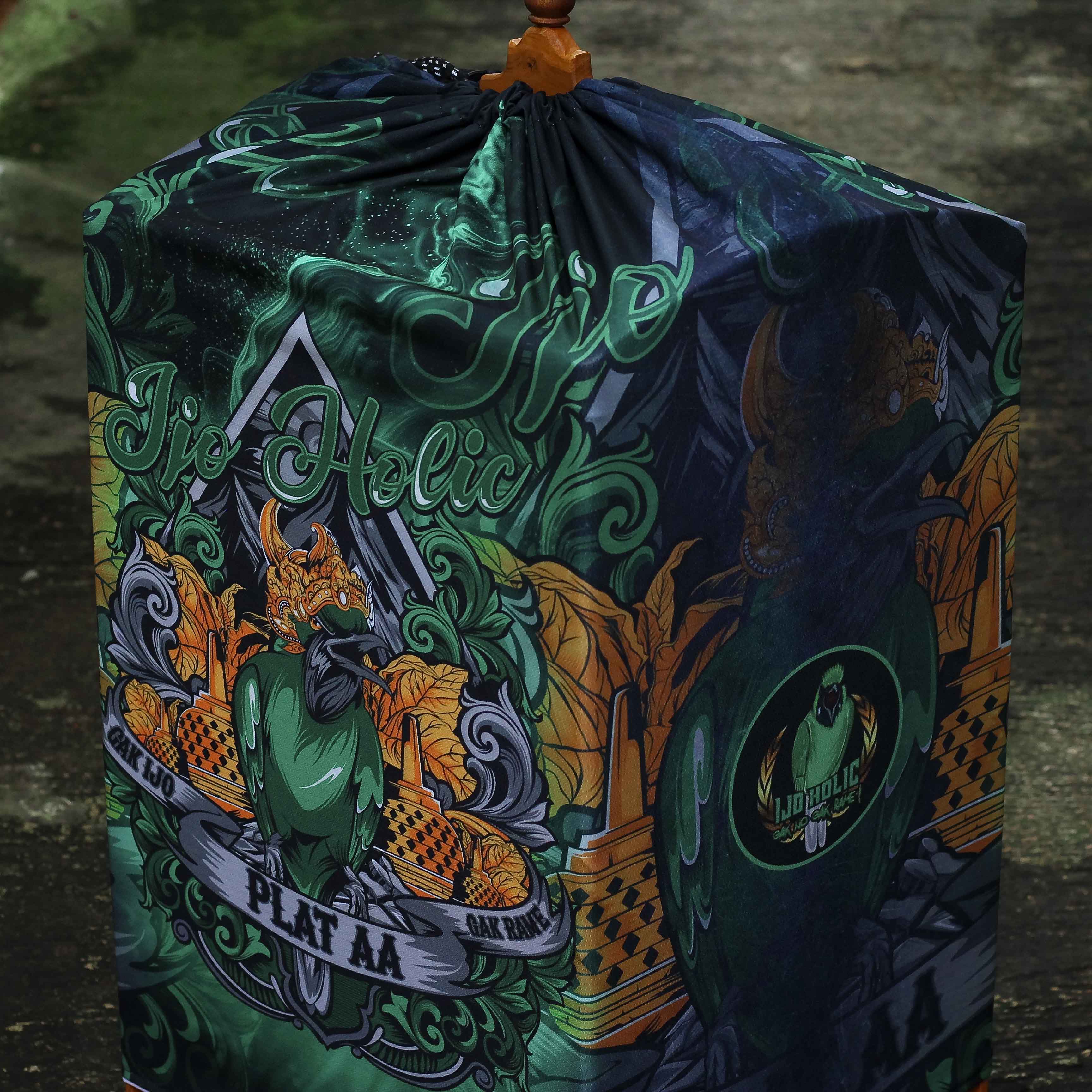 KERODONG FULL PRINTING CUCAK HIJAU SPECIAL IJO HOLIC PLAT AA DOUBLE LAYER UKURAN KRODONG KOTAK NO 2 BAHAN TEBAL 3