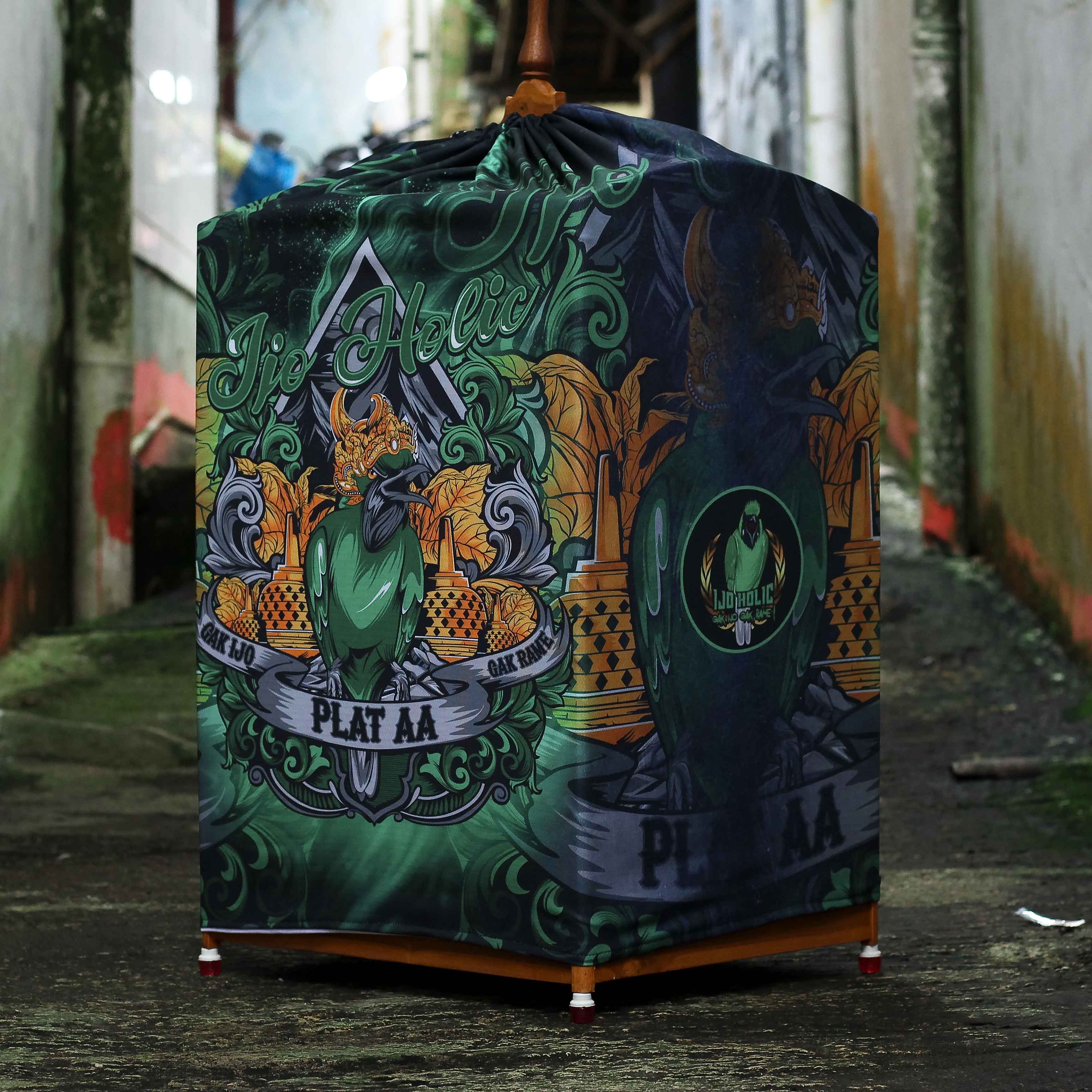 KERODONG FULL PRINTING CUCAK HIJAU SPECIAL IJO HOLIC PLAT AA DOUBLE LAYER UKURAN KRODONG KOTAK NO 2 BAHAN TEBAL 4
