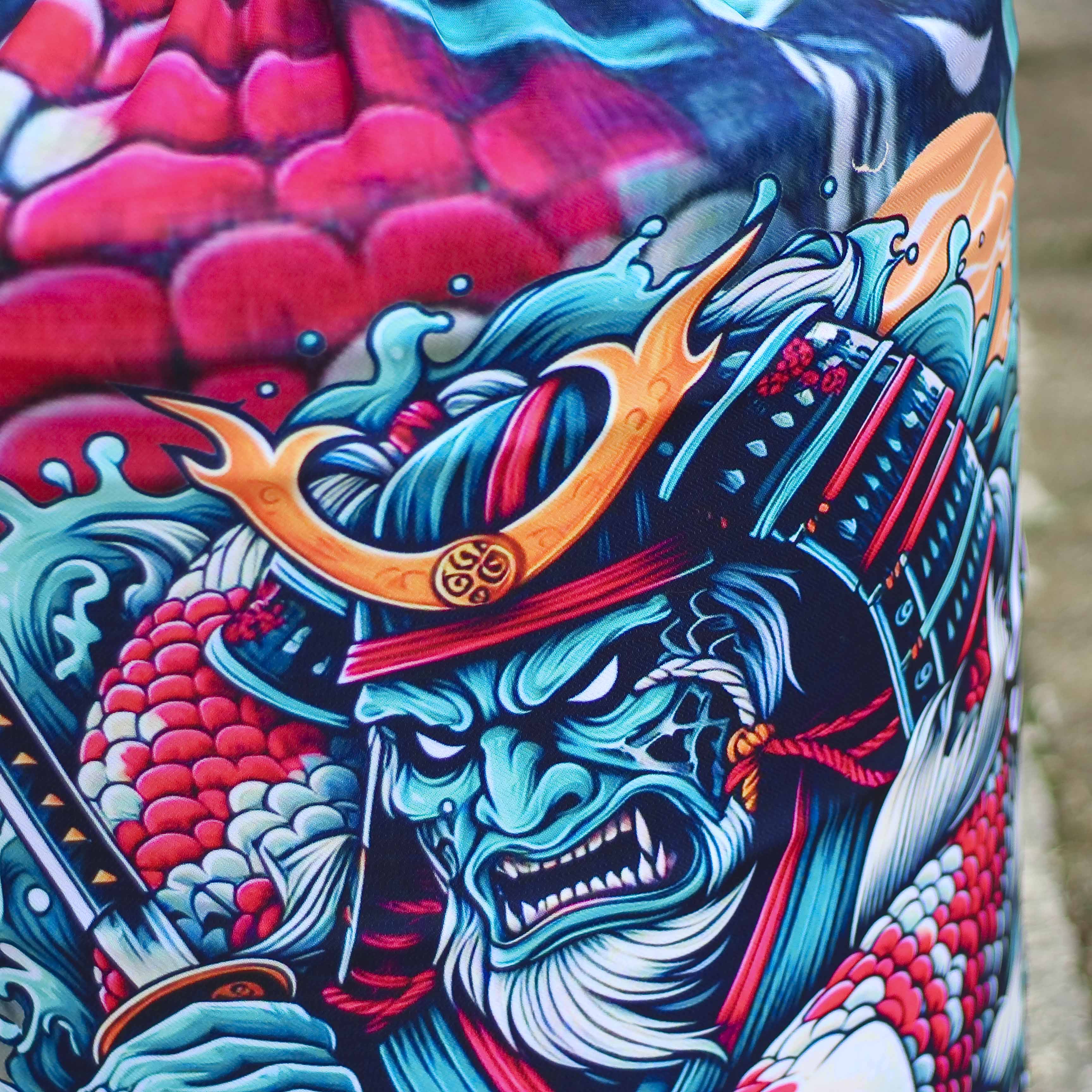 KERODONG SANGKAR UKURAN MURAI BATU NO 2 FULL PRINTING MOTIF SAMURAI DAN IKAN KOI MEWAH DETAIL ISTIMEWA