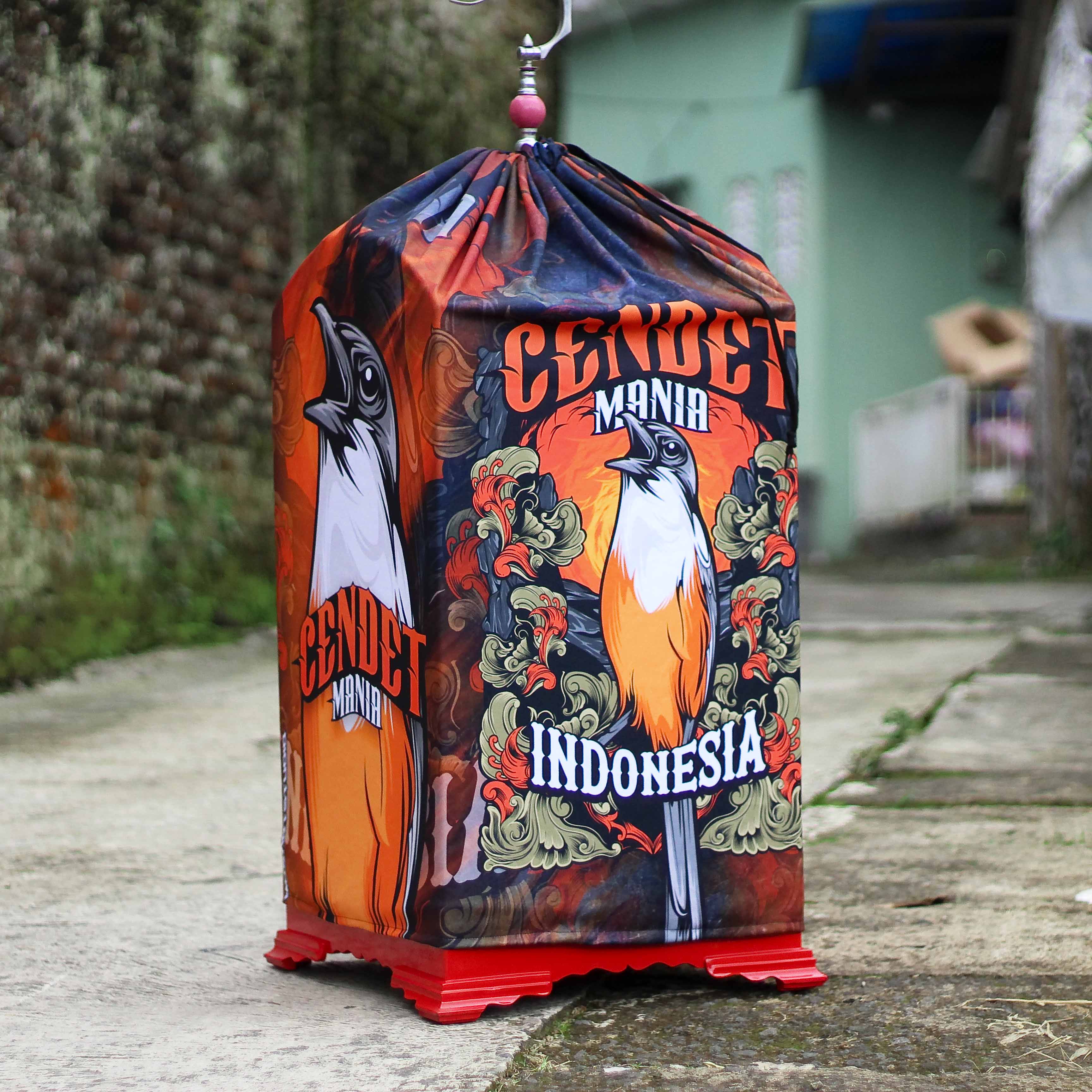KERODONG SANGKAR FULL PRINTING UKURAN SANGKAR KOHSAN 40 X 40 MOTIF CENDET MANIA INDONESIA DOUBLE LAYER TEBAL 5
