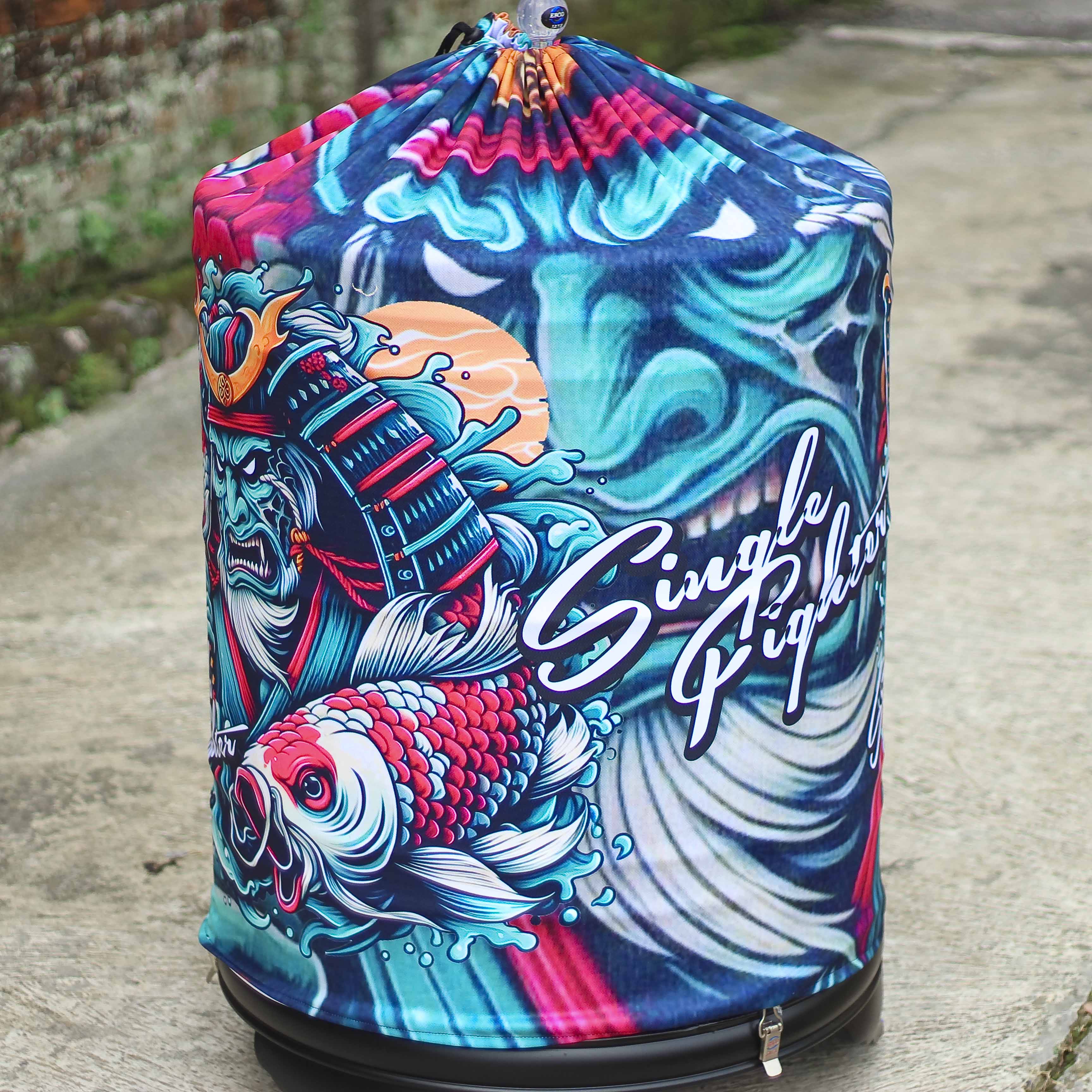 KERODONG SANGKAR UKURAN MURAI BATU NO 2 FULL PRINTING MOTIF SAMURAI DAN IKAN KOI MEWAH DETAIL ISTIMEWA 4