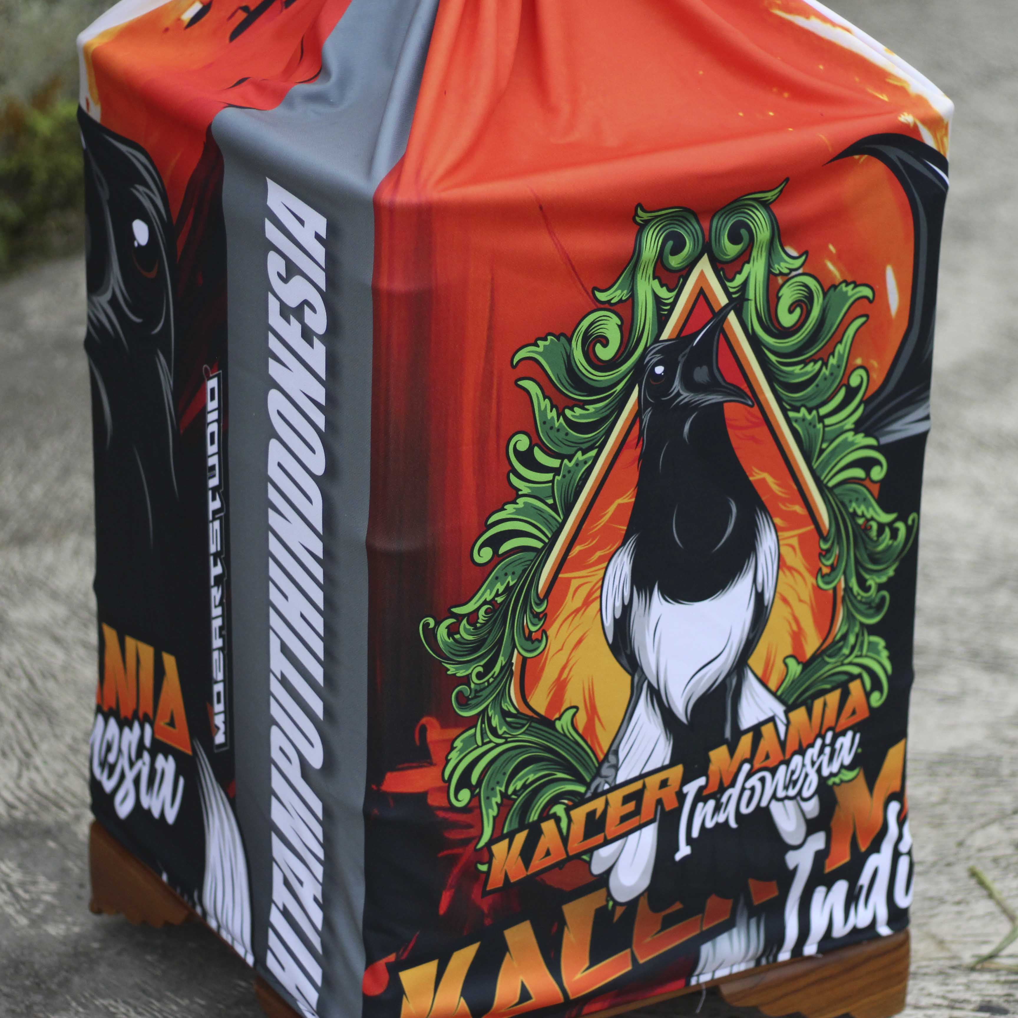 KRODONG PRINTING KERODONG SANGKAR FULL PRINTING UKURAN SANGKAR KOTAK NO 1 DOUBLE LAYER MOTIF KACER MANIA INDONESIA