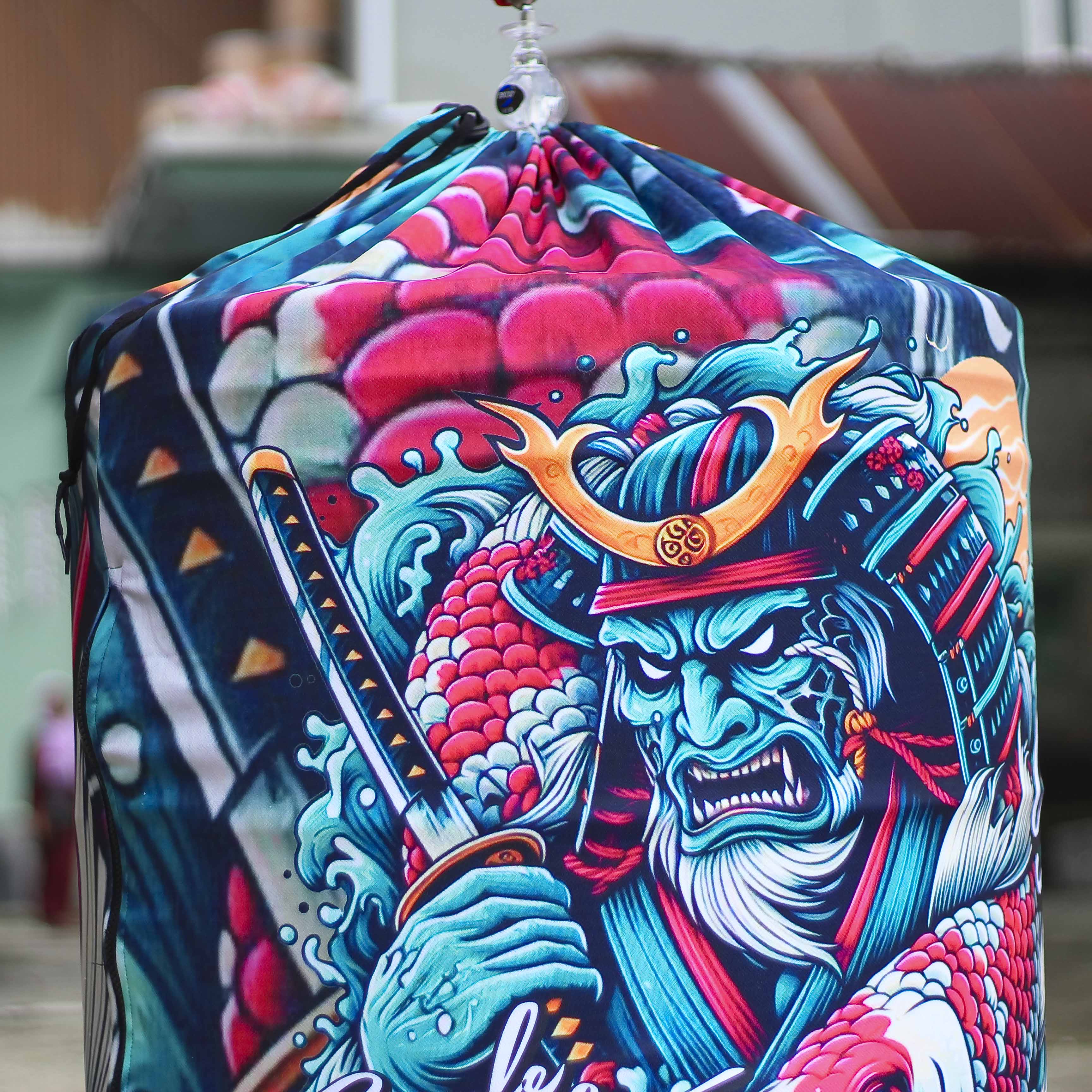 KERODONG SANGKAR UKURAN MURAI BATU NO 2 FULL PRINTING MOTIF SAMURAI DAN IKAN KOI MEWAH DETAIL ISTIMEWA 5