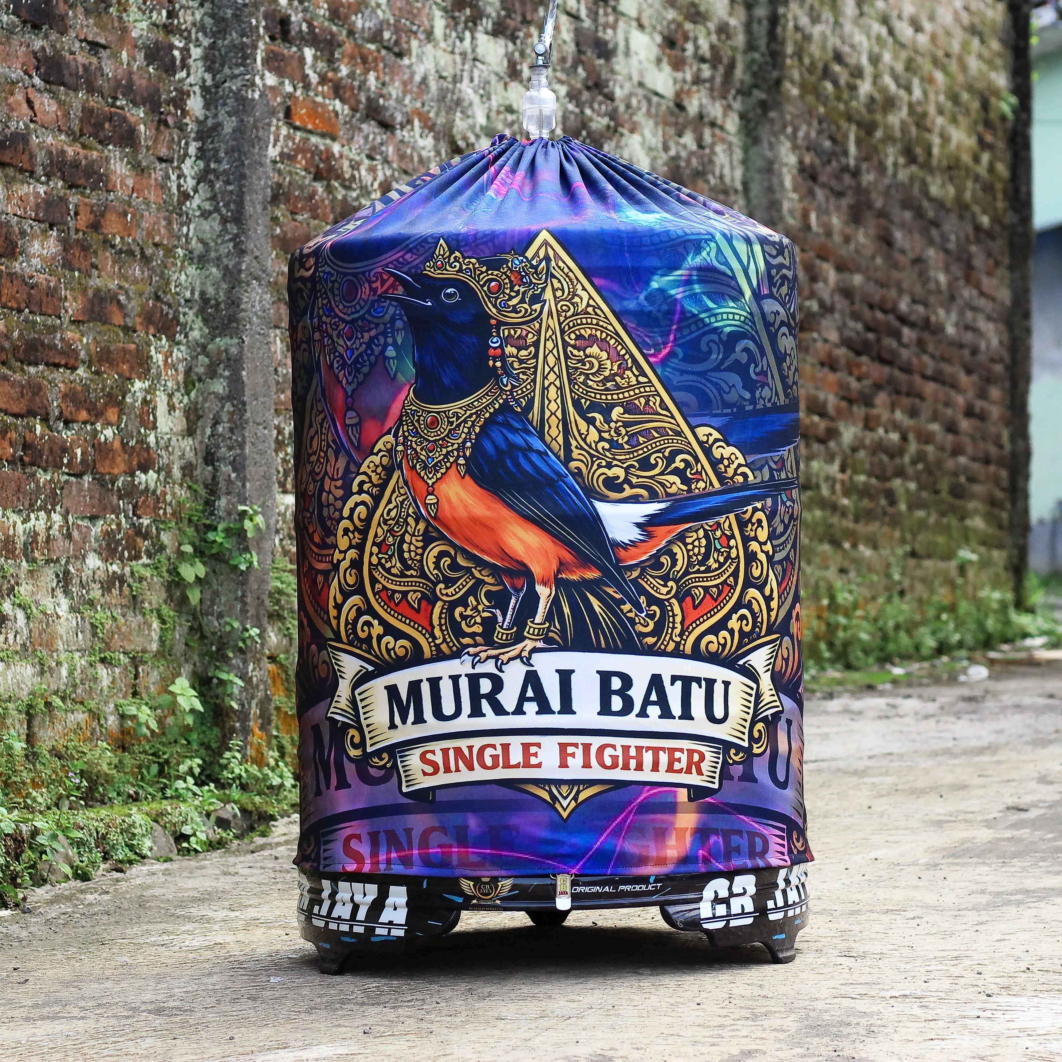 KERODONG FULL PRINTING MURAI BATU DM 58 MOTIF GUNUNGAN WAYANG DOUBLE LAYER BAHAN TEBAL ADEM
