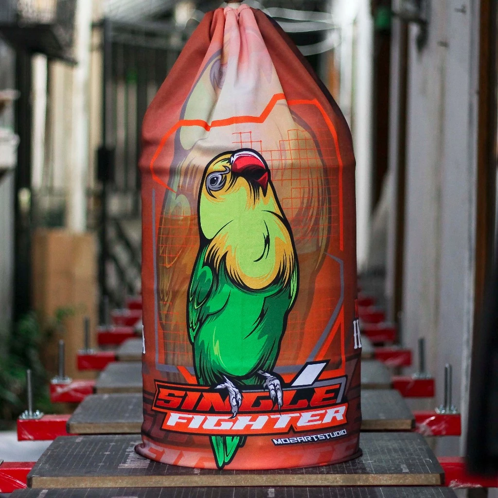 KERODONG MOTIF LOVEBIRD UKURAN SANGKAR KAPSUL FULL PRINTING BAHAN TEBAL HALUS ADEM COCOK UNTUK BURUNG LOVEBIRD