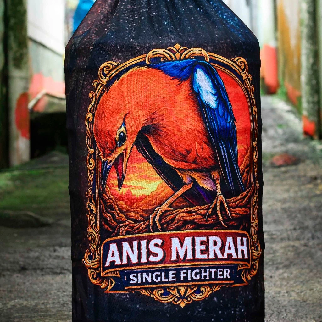 KRODONG BURUNG ANIS MERAH FULL PRINTING UKURAN KERODONG SANGKAR ANIS MERAH DM 38 DOUBLE LAYER TERJAMIN TEBAL ADEM MEWAH DETAIL 2
