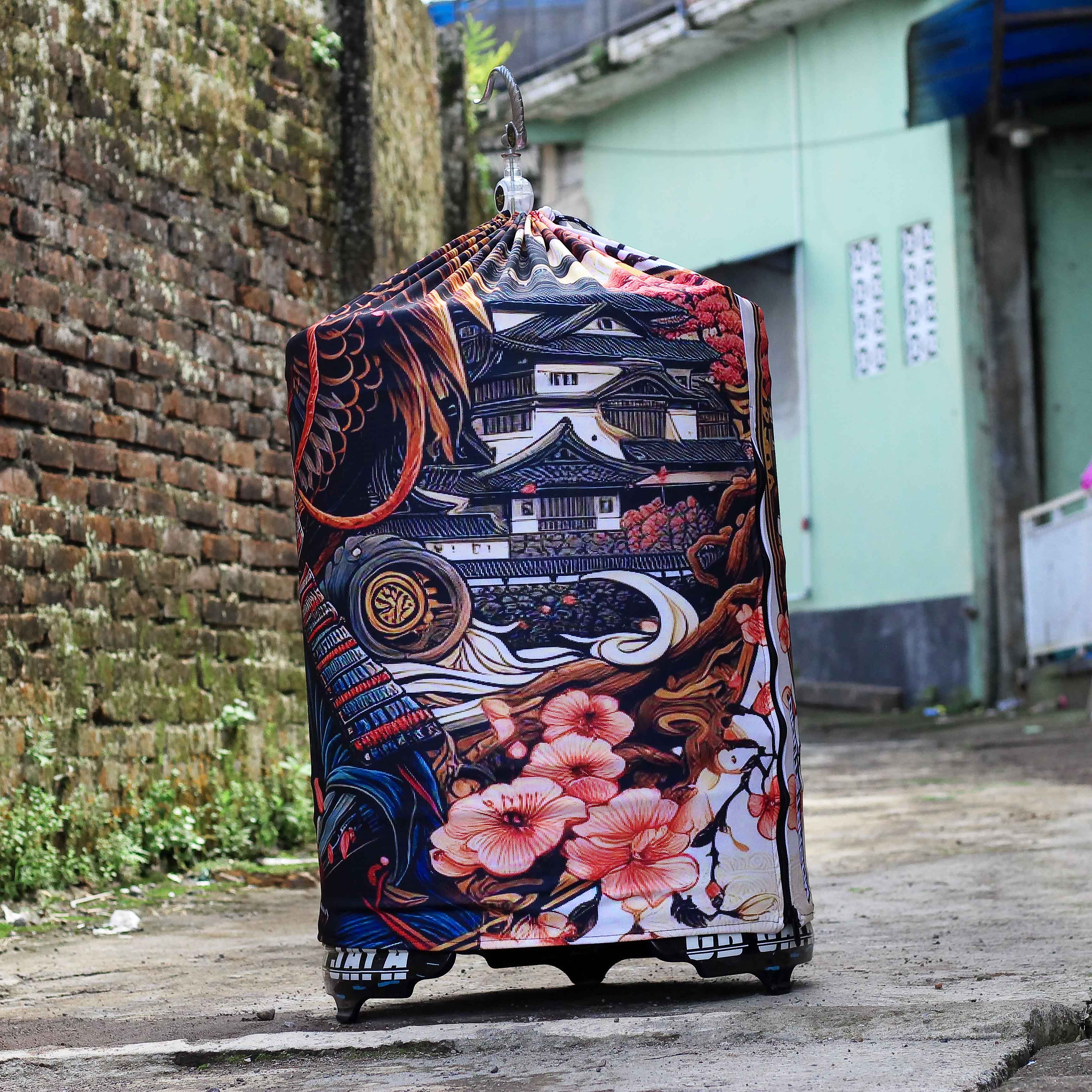 KERODONG MURAI BATU DM 58 DOUBLE LATER FULL PRINTING MOTIF JAPANESE BAHAN TEBAL ADEM BERKUALITAS PREMIUM